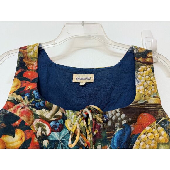 Samantha Pleet Harvest Print Corset Crop Top Bustier Food Fruit Veggie Floral 4 - Picture 4 of 13